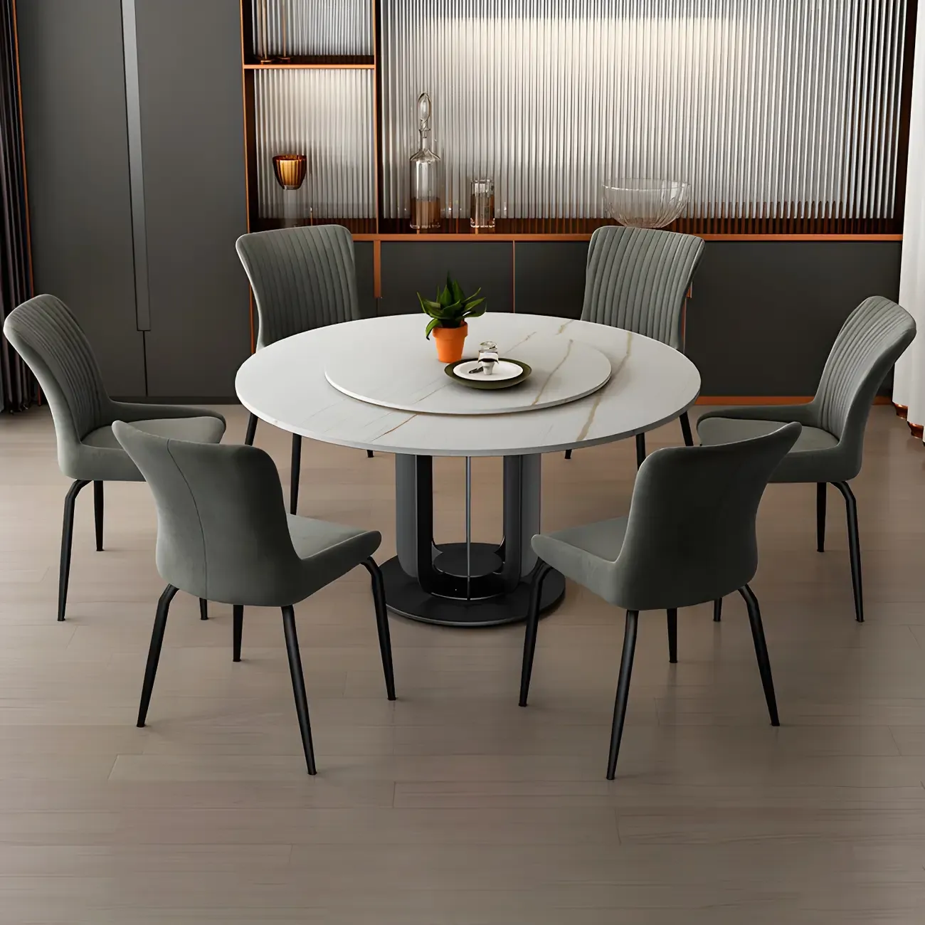 Industrial Dark Gray Armless Kitchen Dining Chairs