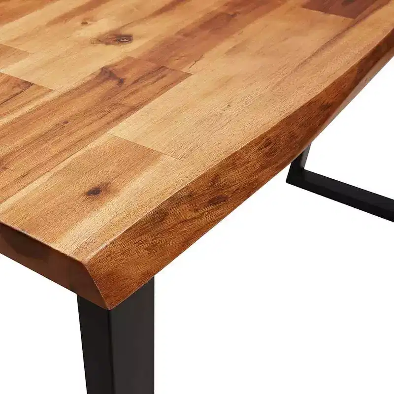 Console Table with Live Edge Solid Wood Acacia