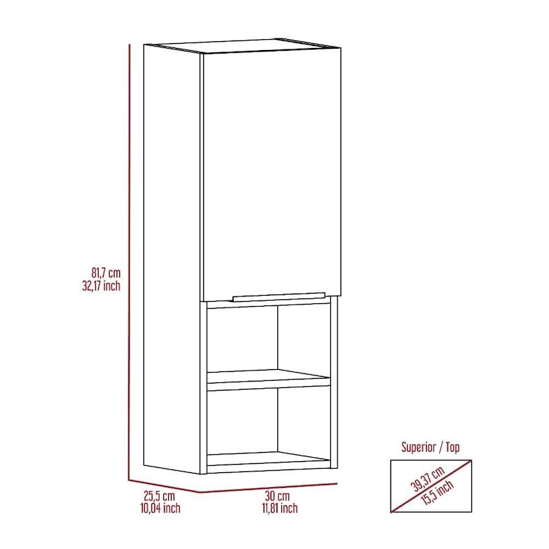 Medicine Cabinet Hazelton,Bathroom, Smokey Oak Finish,High quality and durable