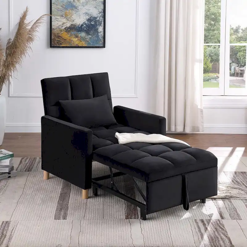 Aukfa Sleeper Chair Bed Convertible Single Sofa Chair with Pillow