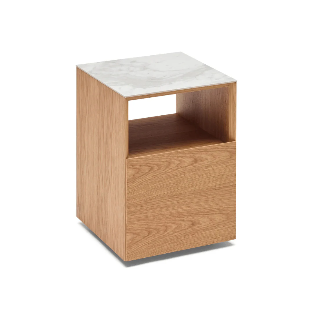 Modern Natural Marble Bedside Table for Bedroom
