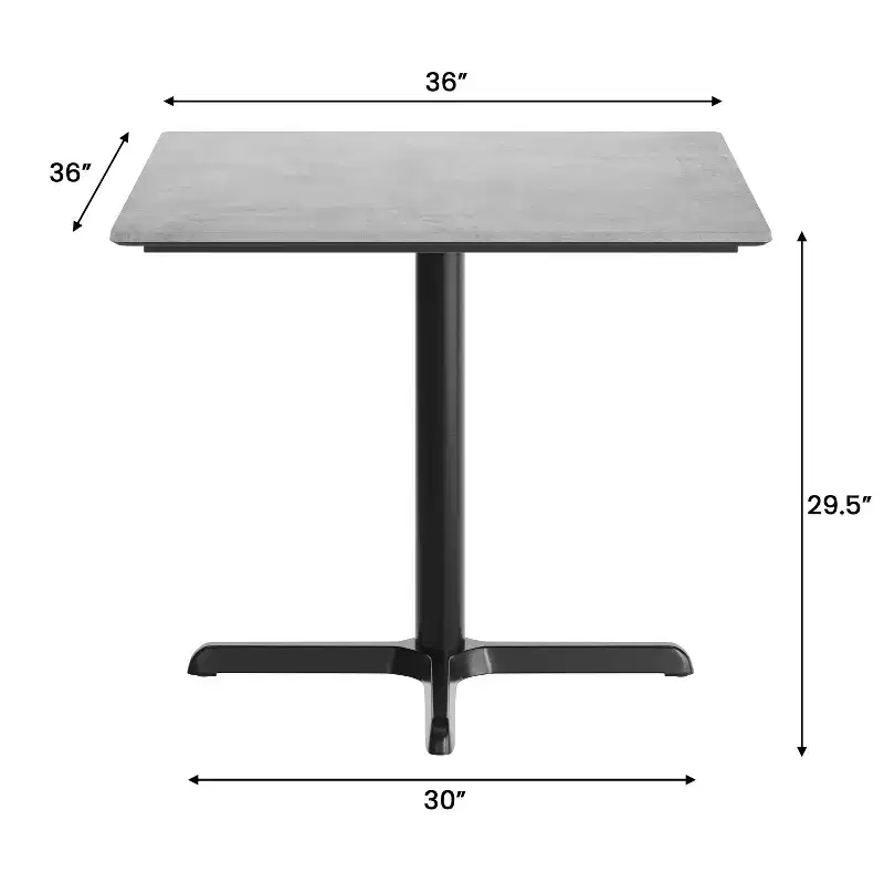Flash Furniture Acadia Tabletop with TopGuard HPL Technology and Table Height X-Base