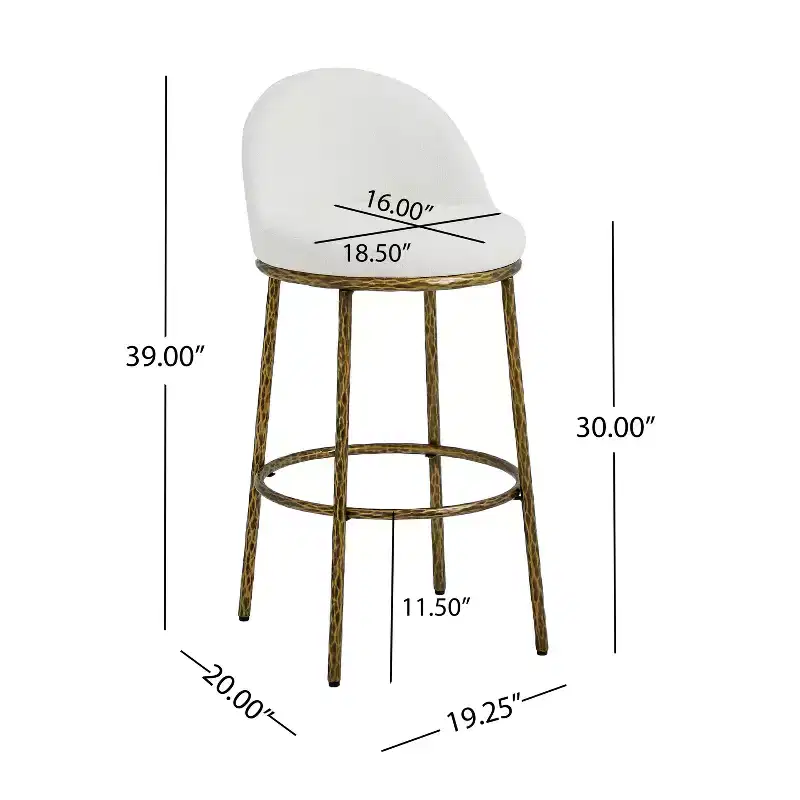 Christopher Knight Home Chaiwat Modern Metal Upholstered Bar Stools (Set of 2)