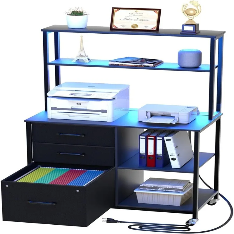 File Cabinet with 3 Drawers and Shelves - 29.5D x 15.7W x 24.6H