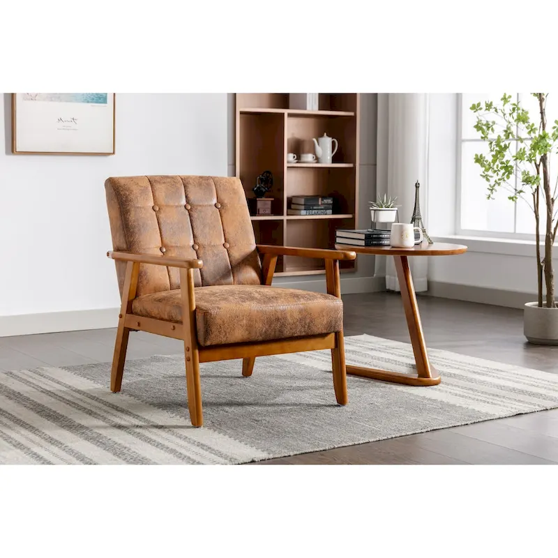 Upholstered Accent Arm Chair with Wood Frame