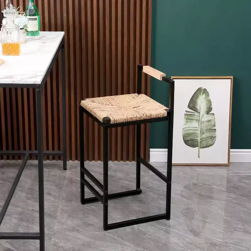 GDFStudio Ogden Rustic Iron 25 Bar Stools with Footrest (Set of 2)