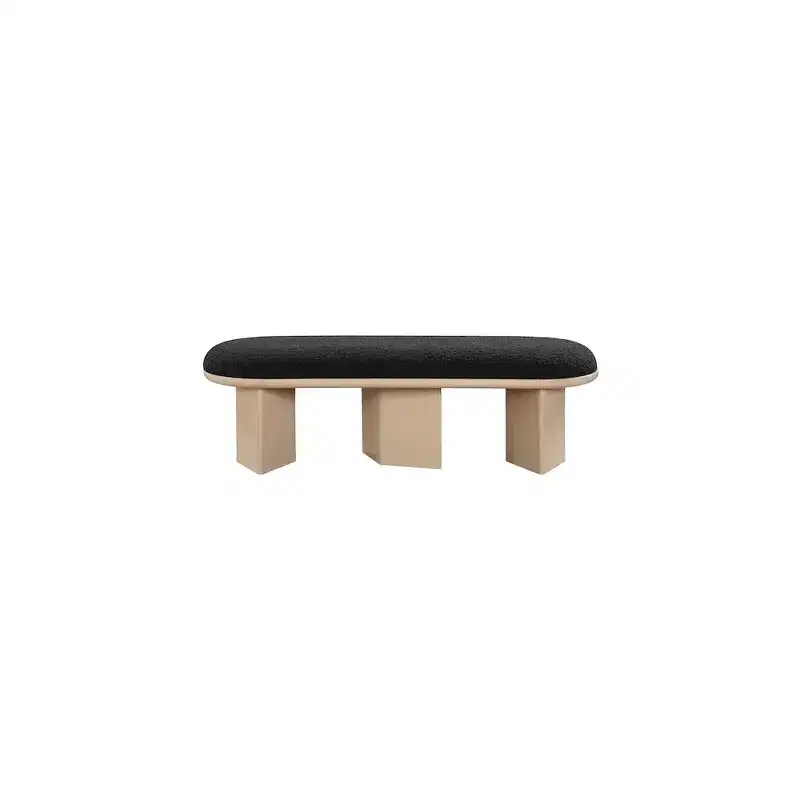 Meridian Furniture,Wilshire Boucle Fabric Bench