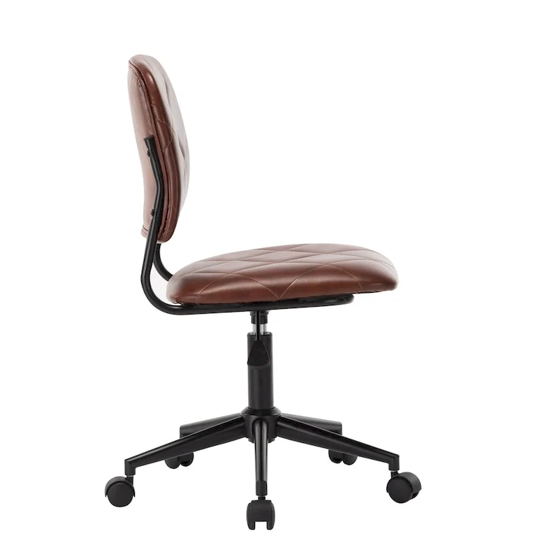 Swivel Office Chair | Tufted PU Leather | Adjustable Height | Home Office Desk Chair