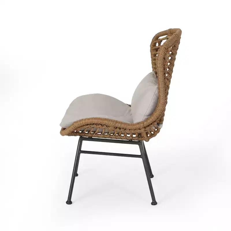 Christopher Knight Home Habra Wicker Iron Frame Club Chairs with Cushions