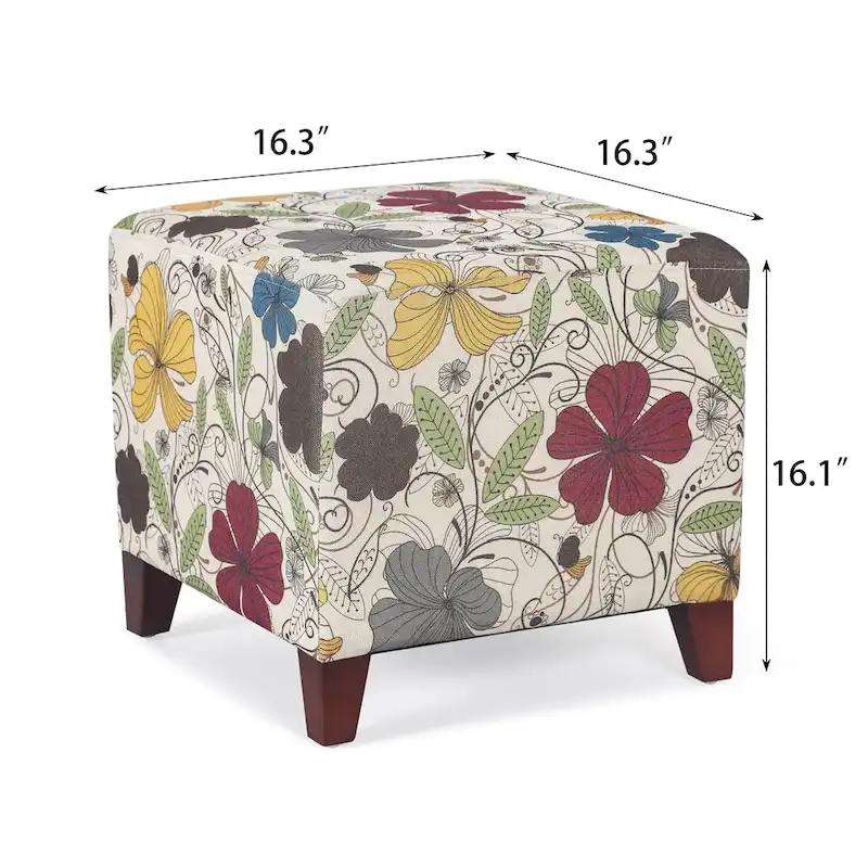 Adeco 16.3 Cube Ottoman Foot Rest Stool
