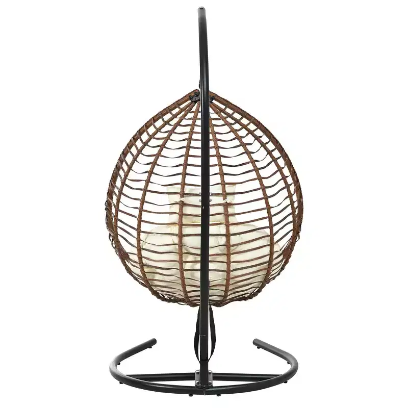 Whisen Hanging Hammock Chair with Stand, Egg Swing Chair with Iron Frame and Cushion & Headrest