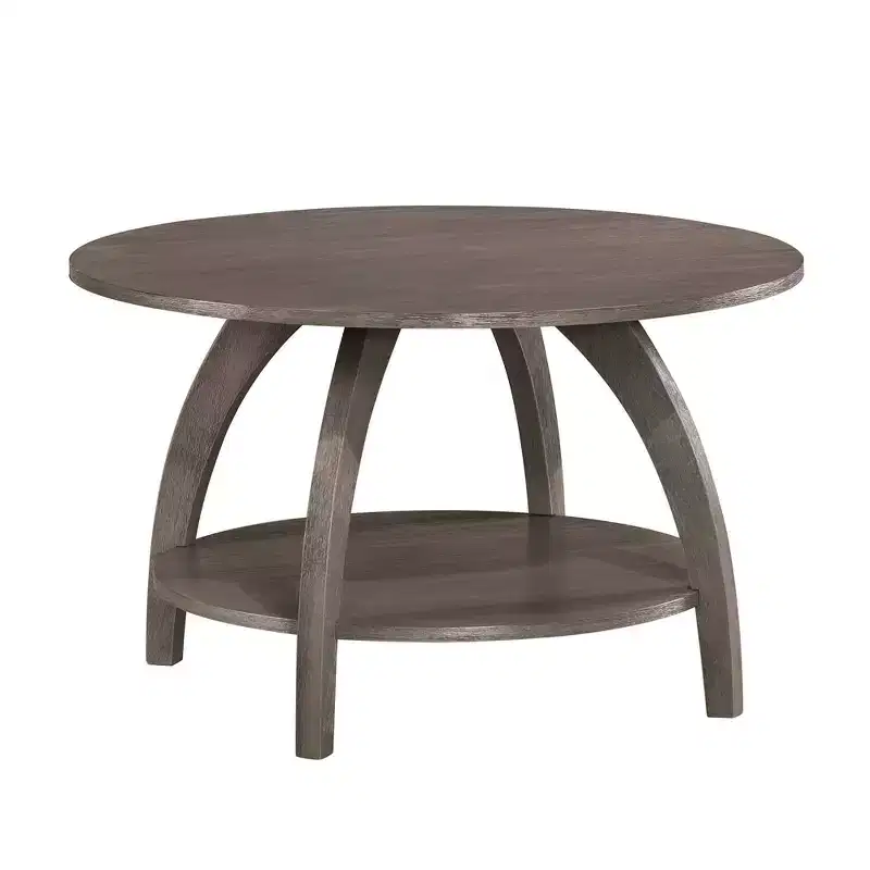 Breighton Home Aldrin Coffee Table with Shelf in Wirebrush Dark Gray
