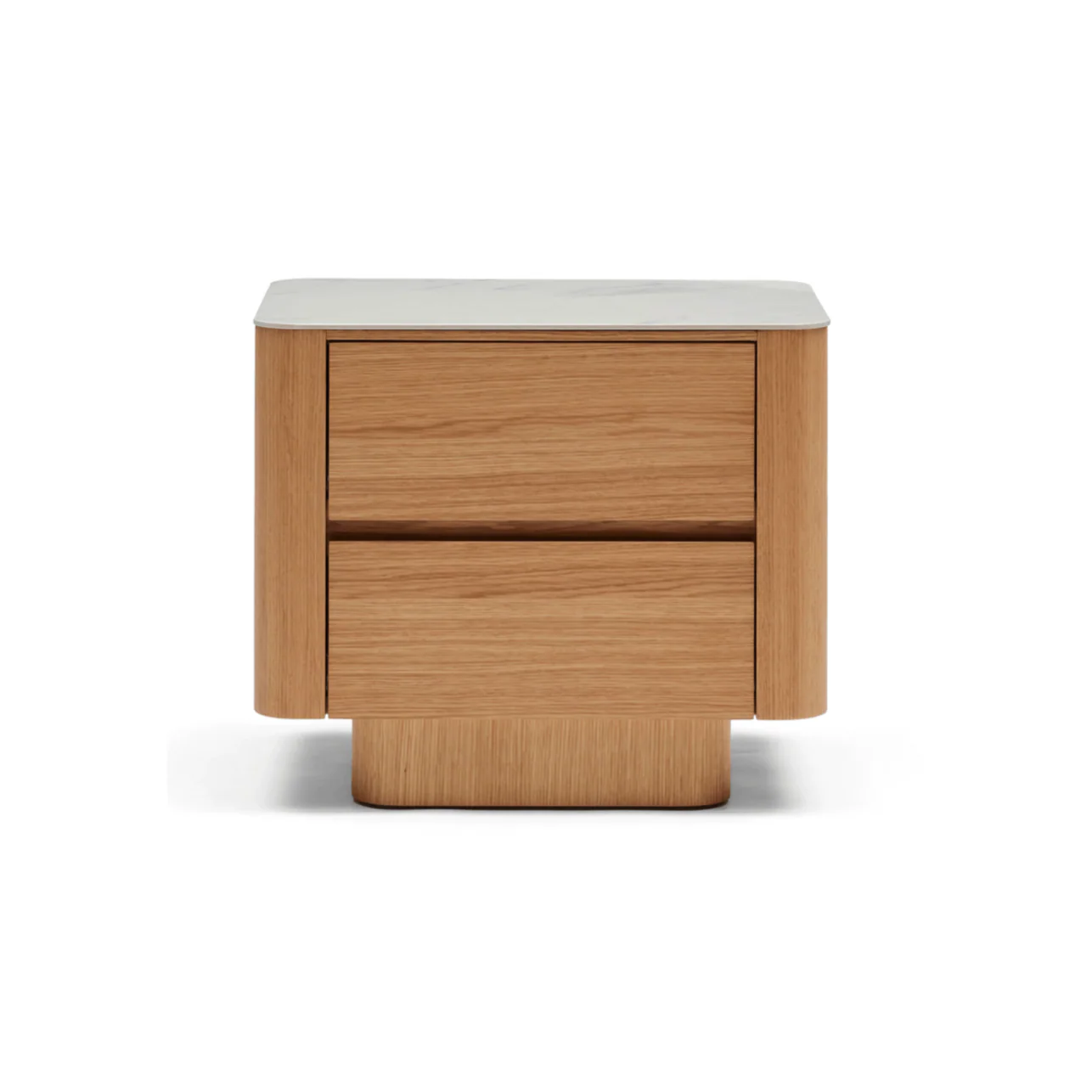 Natural Marble Bedside Table with Storage for Bedroom
