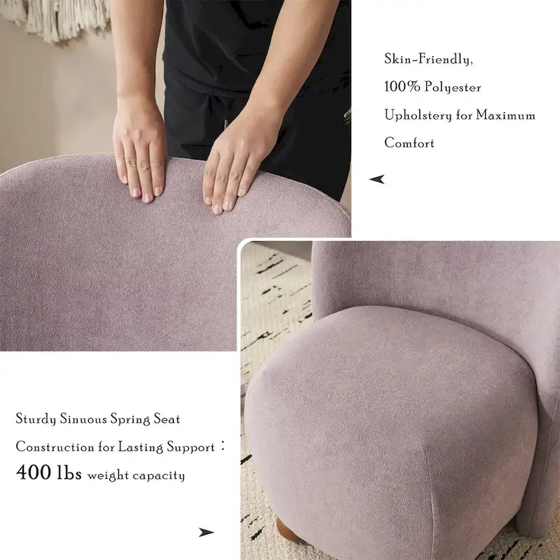 Christopher Knight Home - Eliana Modern Teddy Fabric Accent Chair with Curved Backrest and Legs