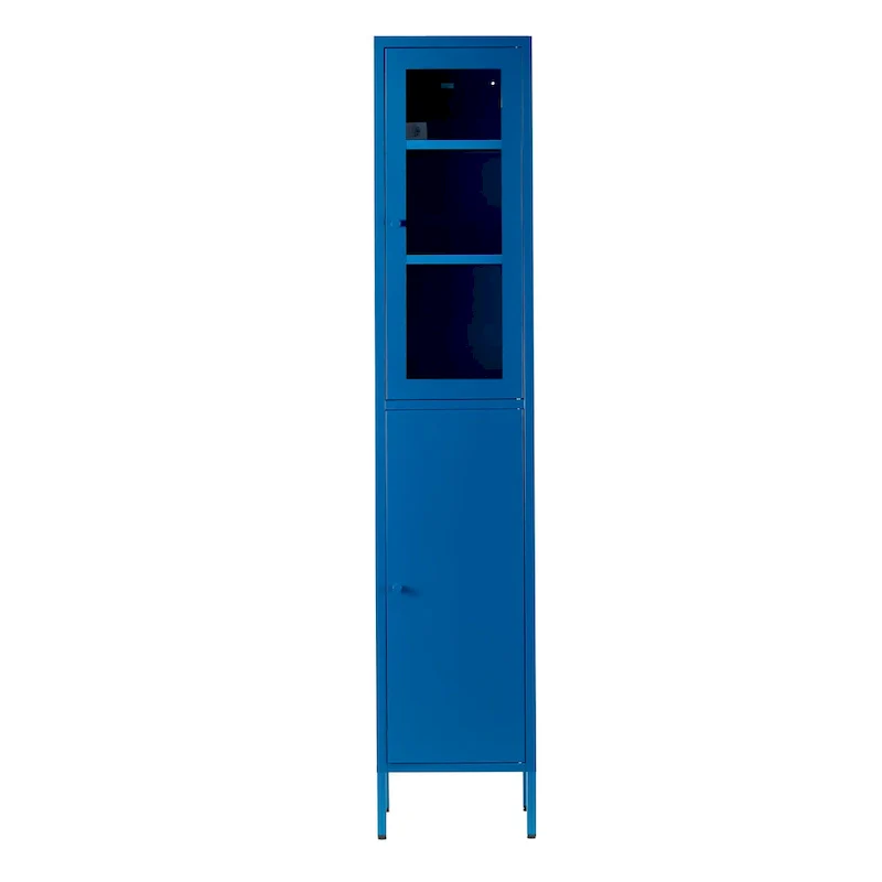Blue Steel Finish 2-Door Metal Storage Cabinet, 71