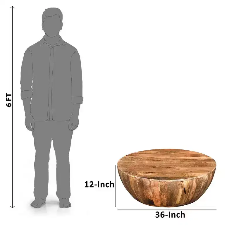 Royal Hampton Mango Wood Coffee Table In Round Shape