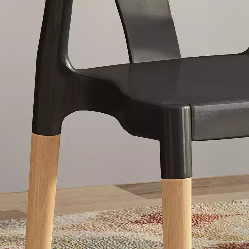Okak Set of 2 Modern Dining Chairs, Fabric Dining Room Chairs, Upholstered Kitchen Side Chairs with Curved Backrest & Metal Frame
