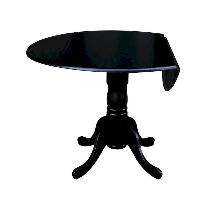 42 Drop Leaf Dining Table with 4 Ladderback Chairs - 5 Piece Set