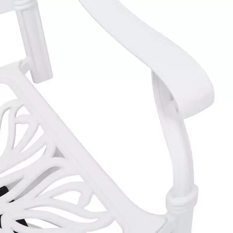 vidaXL Garden Chair Set of 2 White Cast Aluminum Standard Swivel