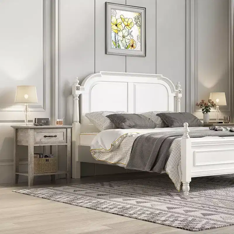 Bedside Table,2PCS End Table with Drawer, Nightstands Set of 2, 2 Tiers Storage Side Table with Dresser for Living Room, Bedroom, Dorm, Grey