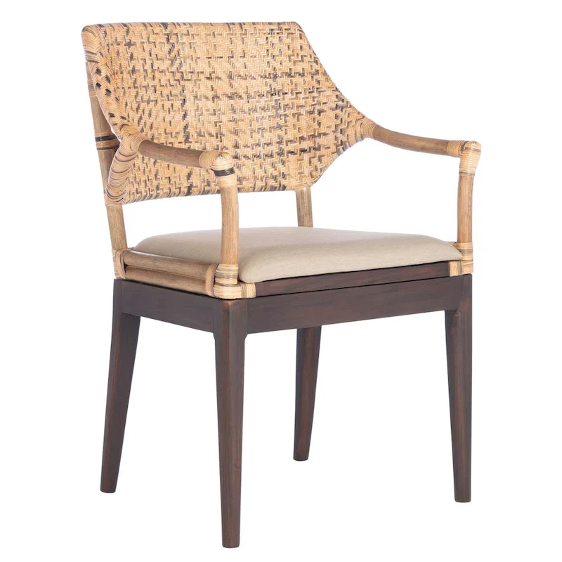 SAFAVIEH Saveta Honey Arm Chair - 23 x 22.5 x 34 - 23Wx23Dx34H