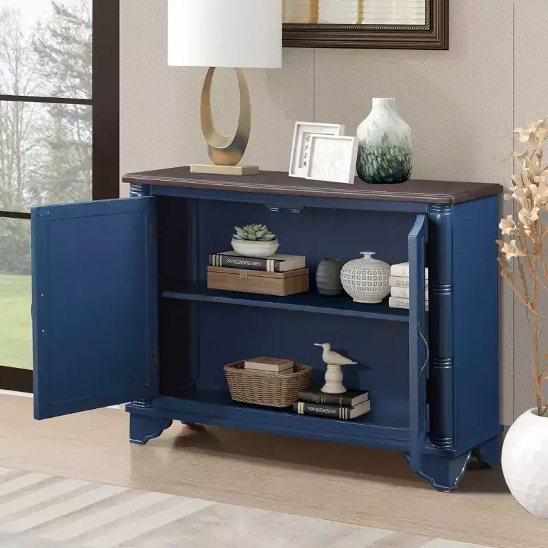Okak 40in Sideboard Cabinet, Bufft Cabinet with 2 Doors and Wooden Table Top, Storage Cabinet for Living Room, Dining Room, Kitchen