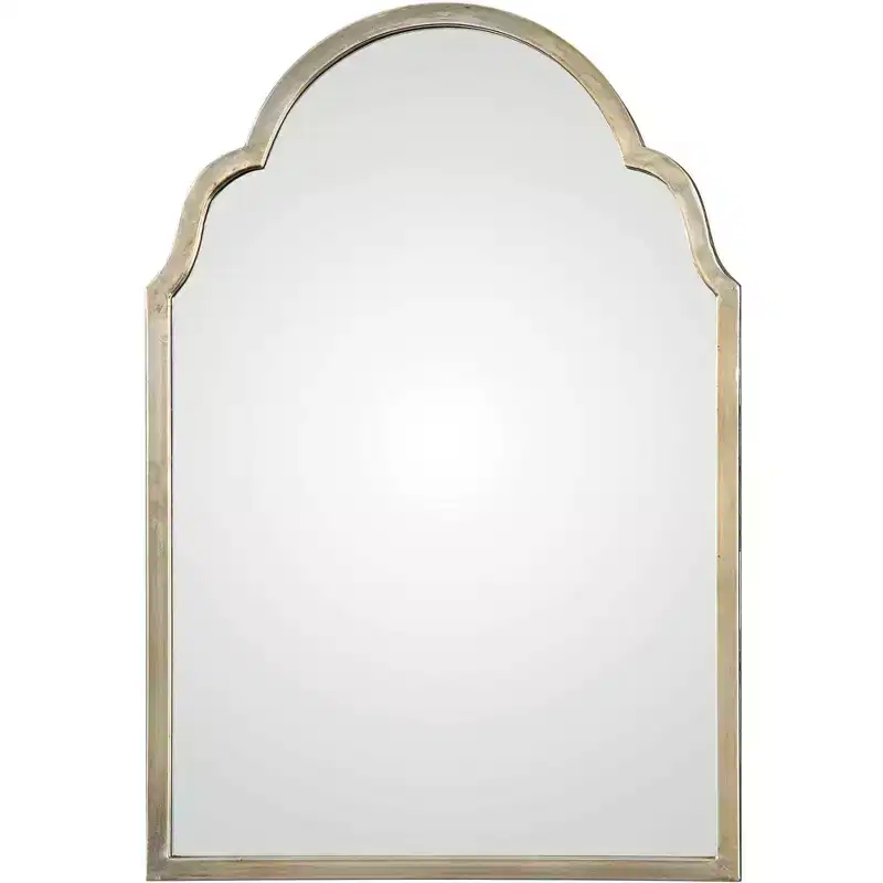 Uttermost Arched Top Rectangular Vanity Accent Wall Mirror Modern Silver Champagne Frame 20 1/4 Wide Bathroom Bedroom Living Room