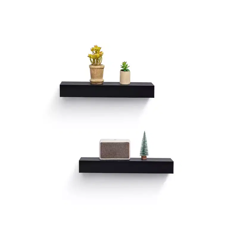 Floating Wall Shelves with Invisible Brackets - Wood Storage for Any Room, Multicolor