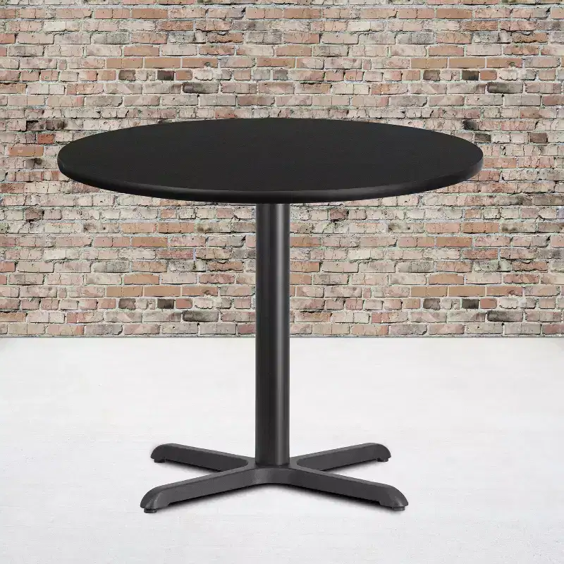 36 Round Laminate Table Top with 30x30 Table Height Base
