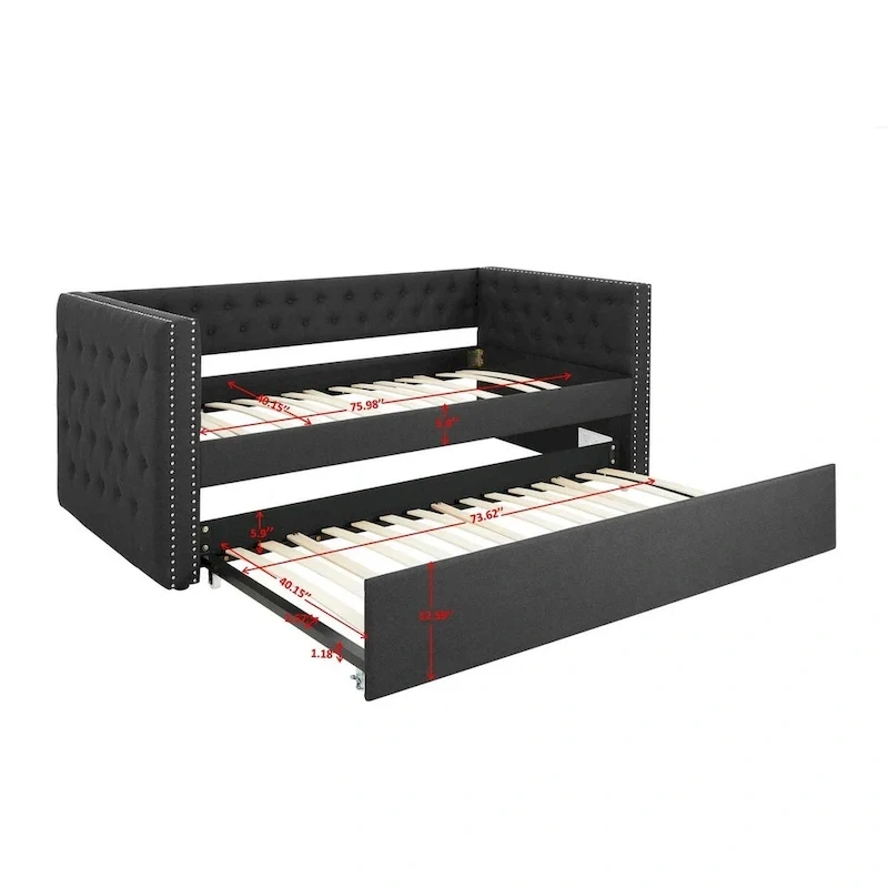Upholstered Daybed with Trundle