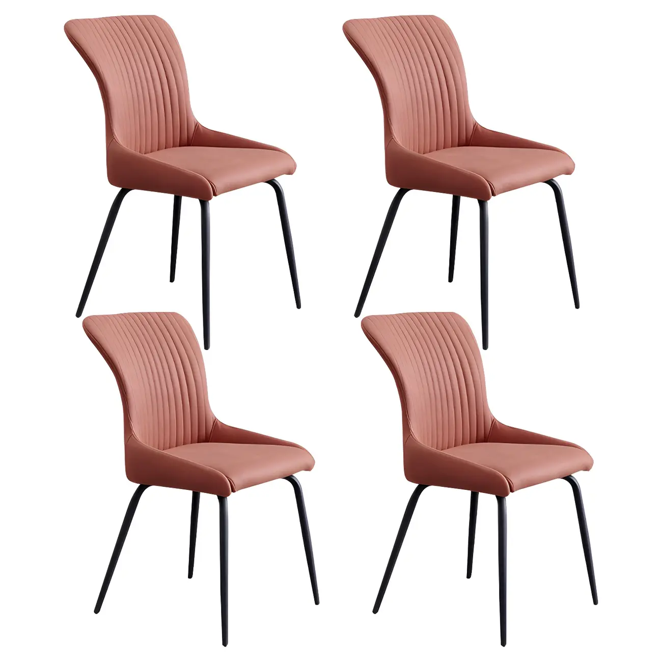 Industrial Dark Gray Armless Kitchen Dining Chairs