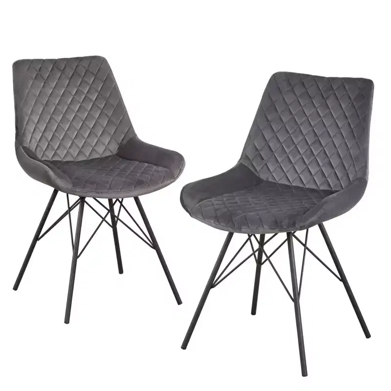Kavitt Tufted Dining Chair Gray (2-Pack)