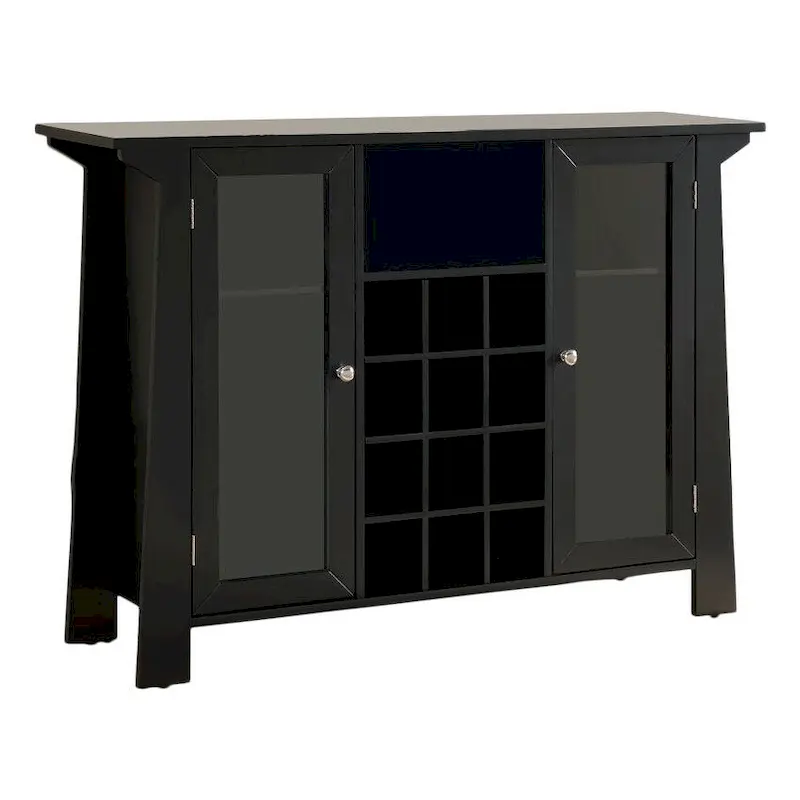 Buffet Bar Cabinet with Wine Storage, Black
