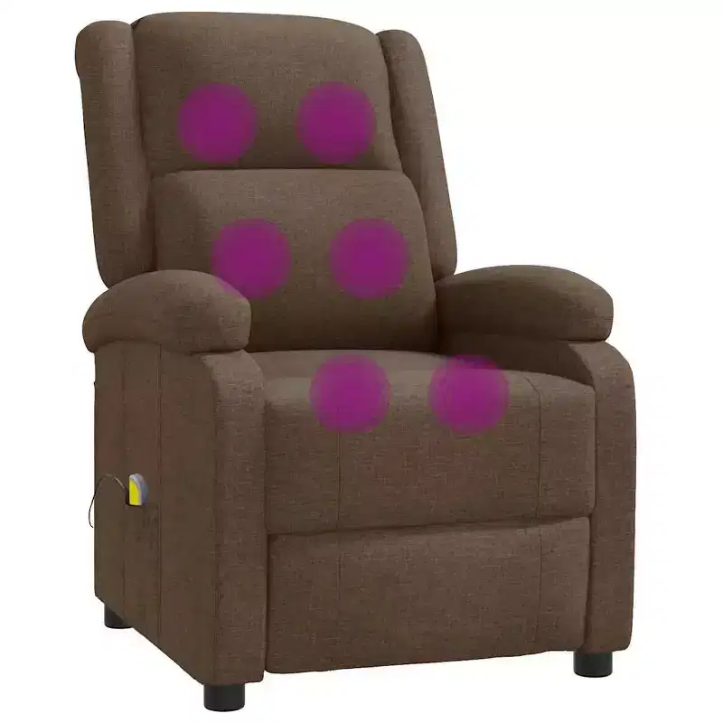 vidaXL Massage Chair Cream Polyester fabric and metal Medium