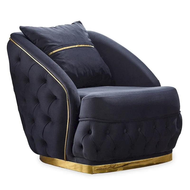 Ashlee 3-Pieces One Sofa One Loveseat One Chair Living Room Set, Tufted Back
