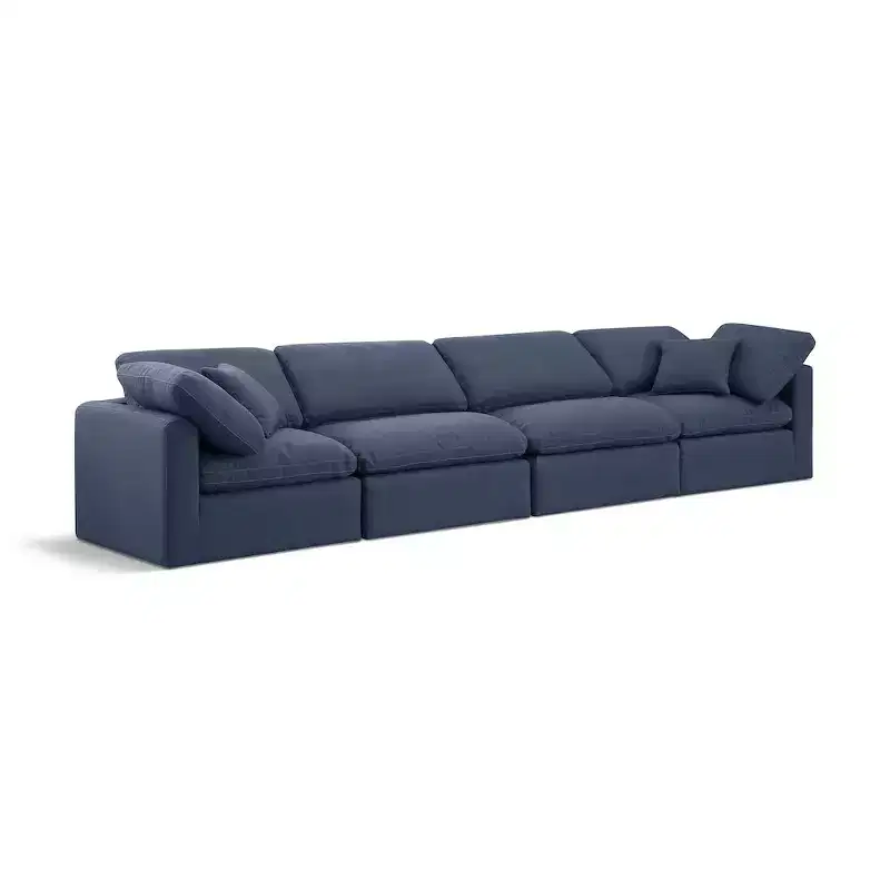 Meridian Furniture Indulge Linen Textured Fabric Modular Sofa