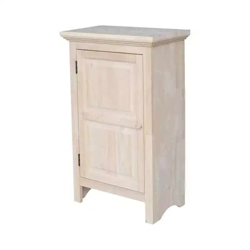 36 Single Jelly Cabinet Unfinished - International Concepts: Solid Wood, 2 Shelves, Rubberwood
