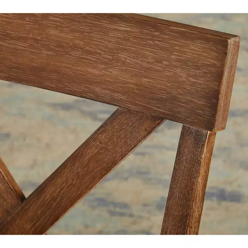 Buylateral 5pc Crenshaw Round Dining Set with Linen Cushion Chairs Driftwood : Solid Rubberwood, Linen Cushion Chairs