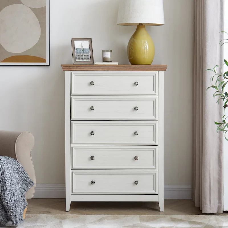 Modern 5 Drawers Dresser 5 Drawers Cabinet,Chest of Drawers Closet Organizers and Storage Clothes Storage Drawers Cabinet