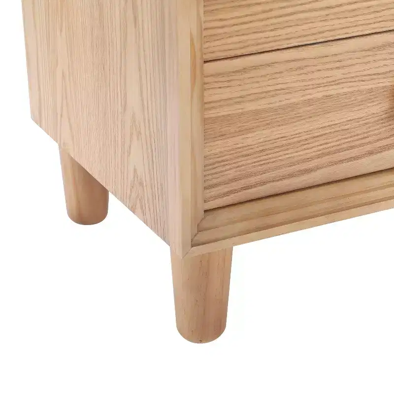 Ramona Modern Nightstand with 2 Drawers and Open Shelf