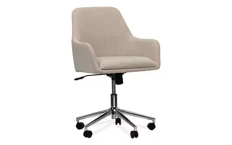 Mid-Century Task Chair, Supports Up to 275 lb, 18.9 to 22.24 Seat Height, Cream Seat, Cream Back