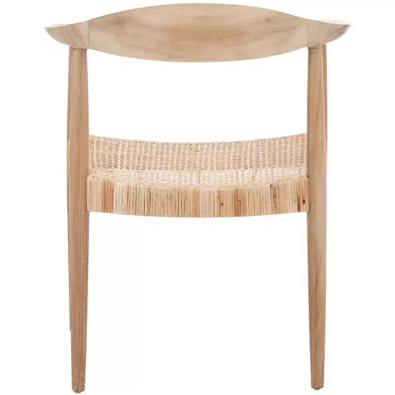 Natural Rattan Peel Accent Chair Wood Frame Lacquered 275 lbs Living Room Bedroom