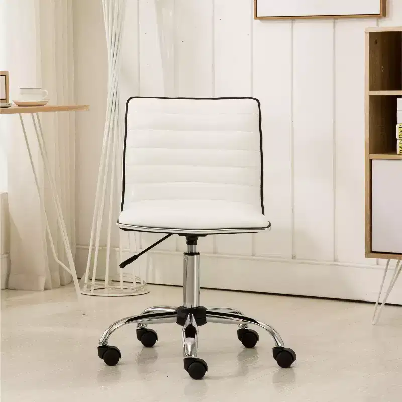 Fremo Chromel Adjustable Air Lift Office Chair in White