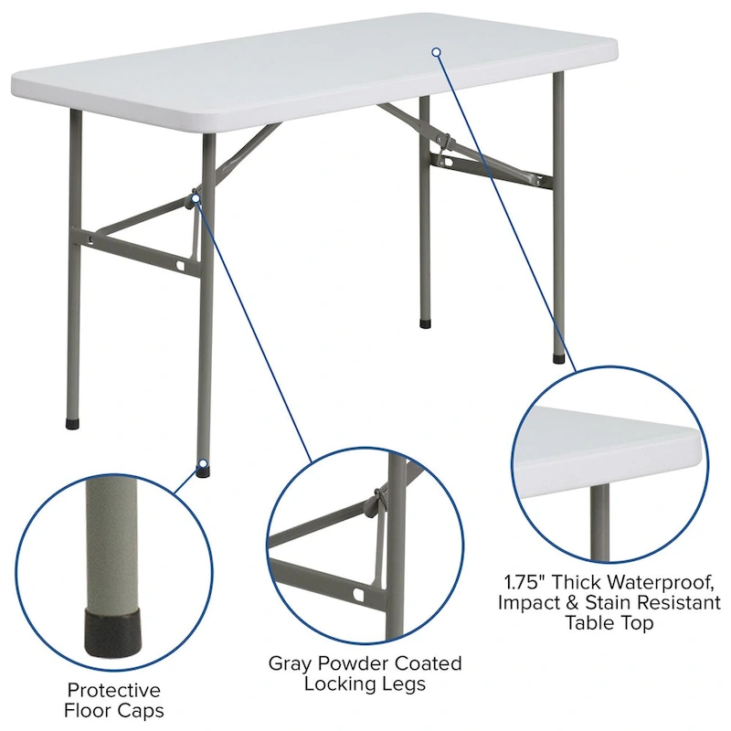 4-Foot Plastic Folding Table - Banquet / Event Folding Table