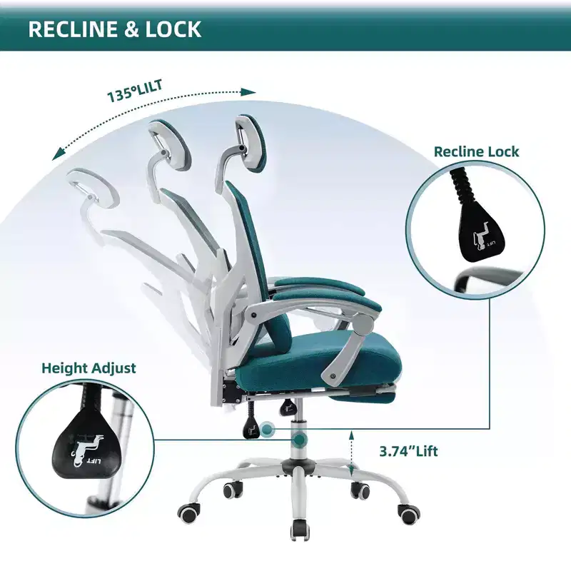 MAYEERTY 360 Swivel Office Chair Height Adjustable Pneumatic Seat 275 Lbs Weight Capacity