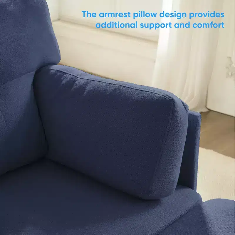 Mjkone Modular Convertible Sectional Sofa Couch, Upholstered Comfy Fabric 4-Seater Sofa with Movable Ottomans