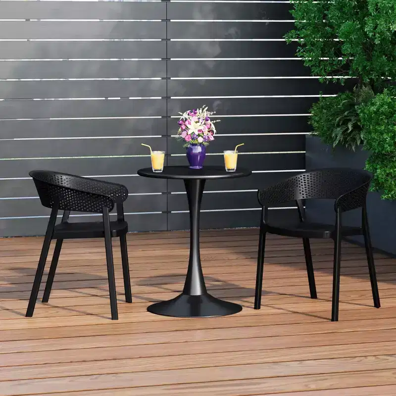 WestinTrends Playa Outdoor Modern Stackable Plastic Resin Patio Dining Armchair (Set of 2)