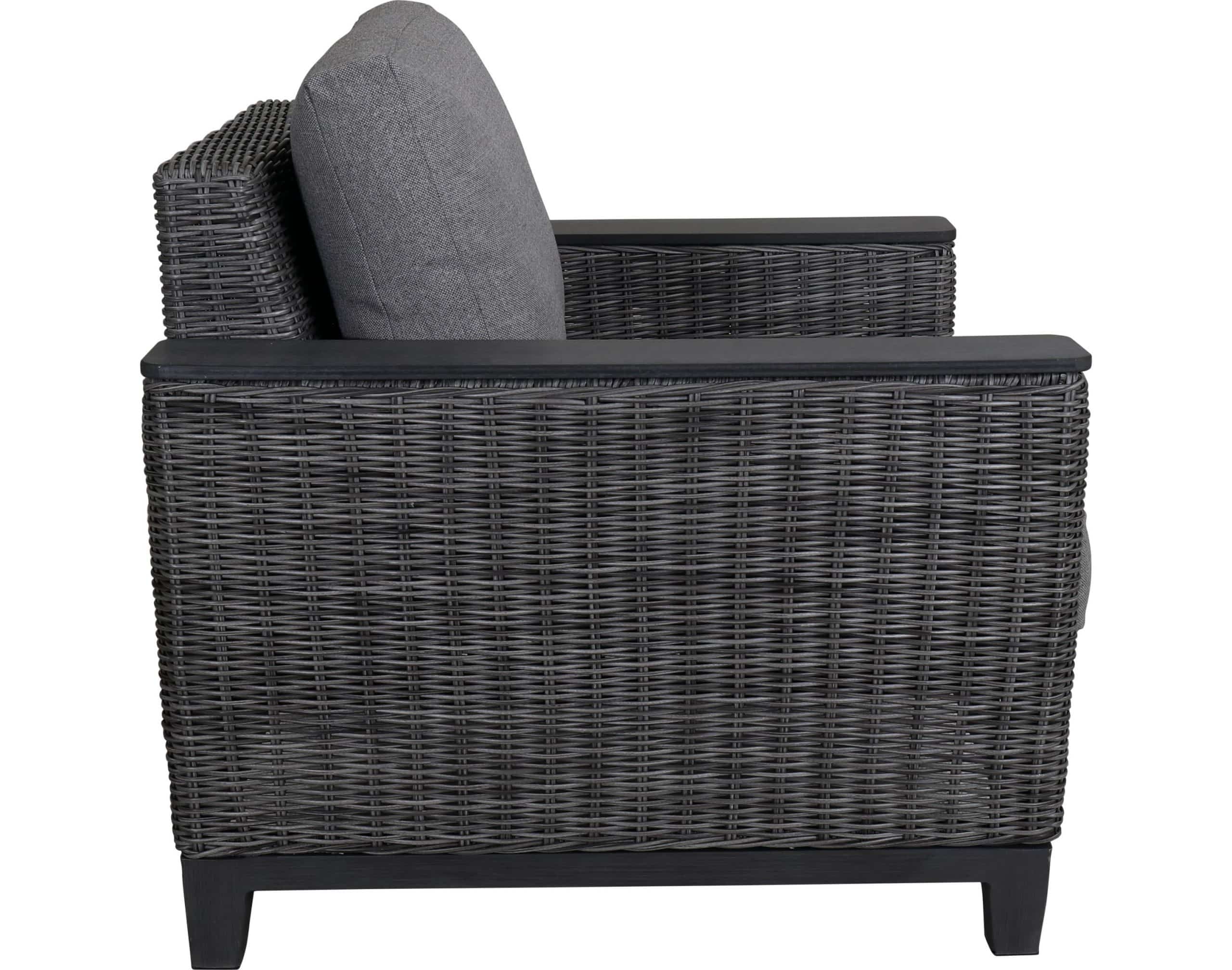 Outdoor Lounge Chair Gray Wicker Deep Seat Patio Accent Chair