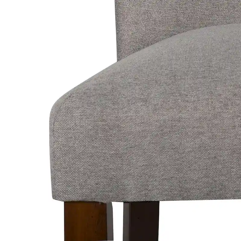 Transitional Upholstered Dining and Accent Chair - Gray, Solid Wood Legs