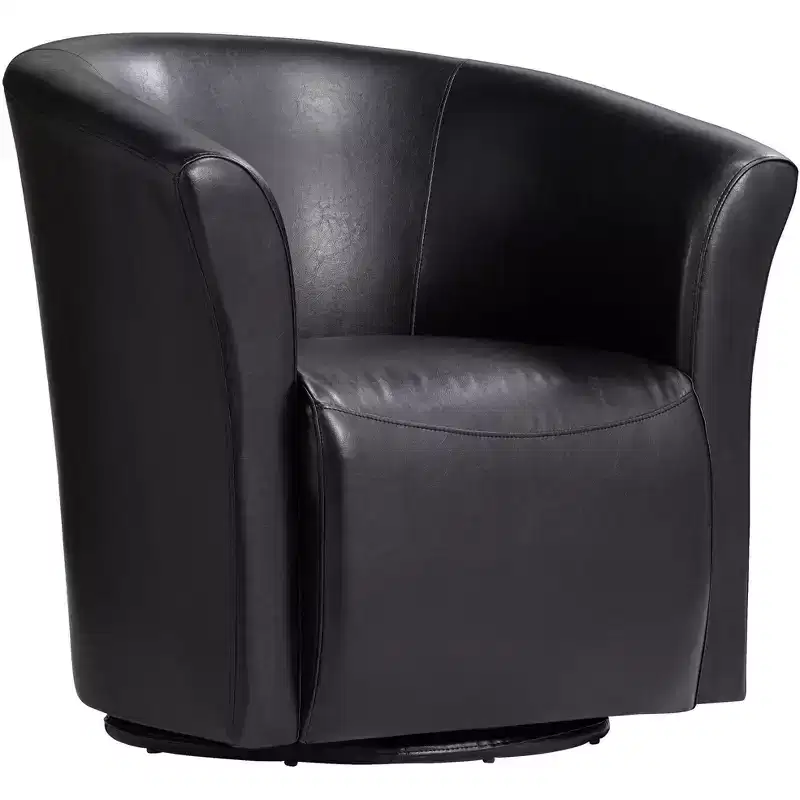 31 Wide Rivera Black Swivel Accent Club Chair